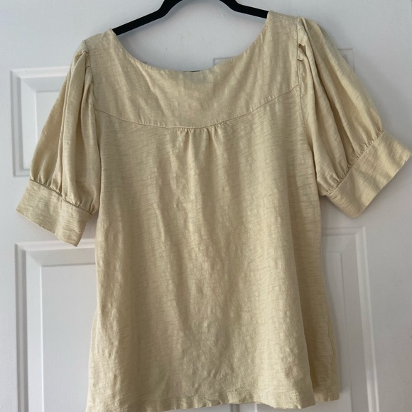 ANN TAYLOR LOFT PALE YELLOW SHIRT SIZE  XL - Picture 2 of 4